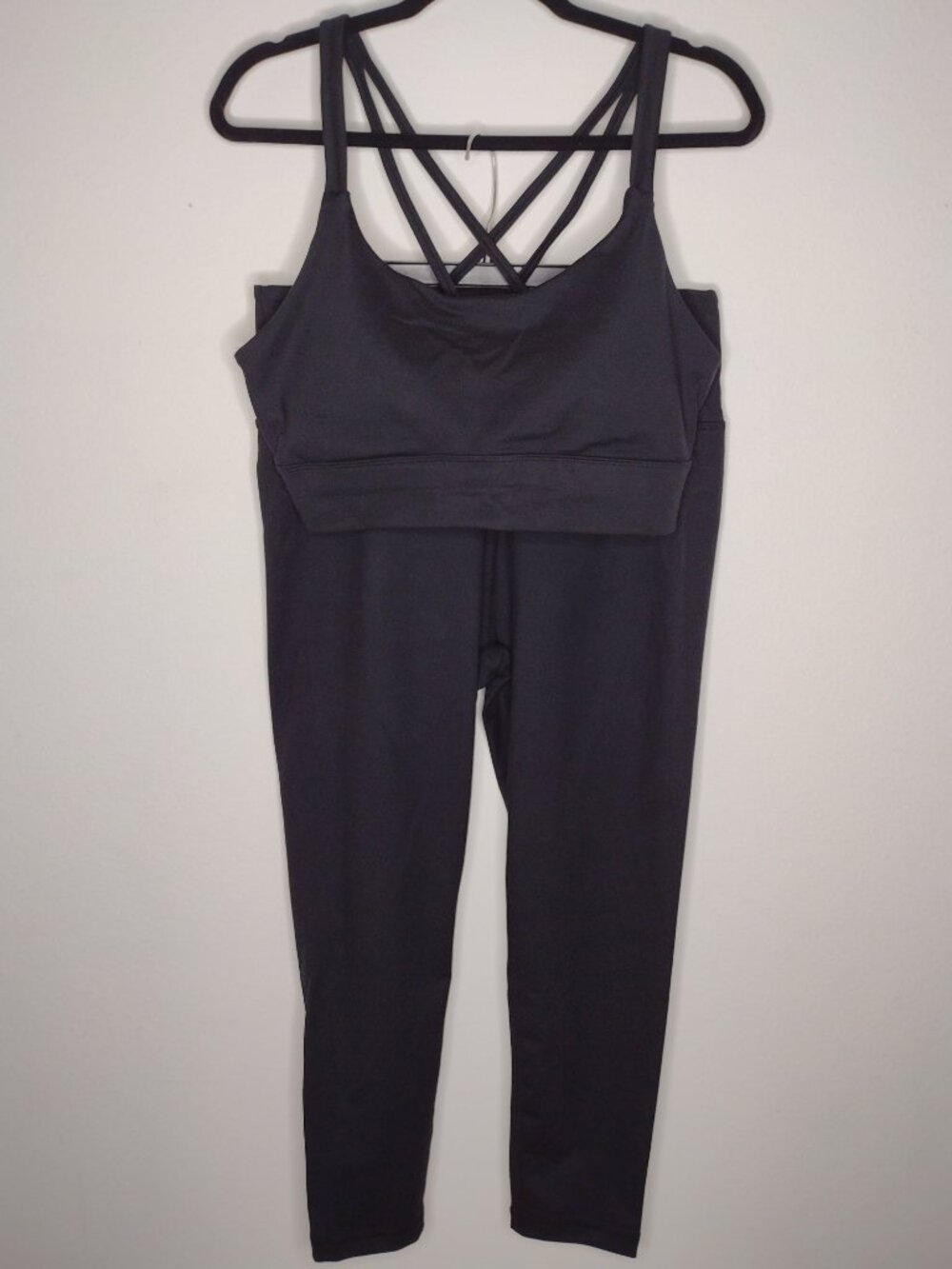 NWOT Balance Collection Women's Black/Leggings & Top 2 Pc Activewear Set XXL